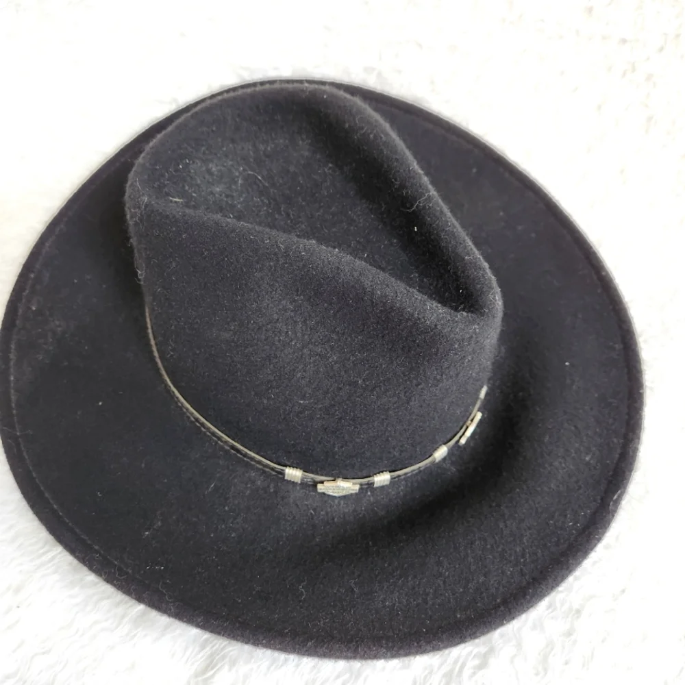 Harley-Davidson Mens Womens Wool Pinch Crease Hat - Picture 3 of 7